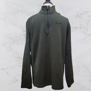 Eddie Bauer Fleece Backed Quarter Zip Sweater Pullover Size Large